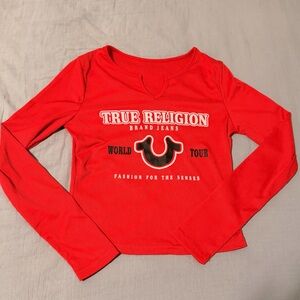 True Religion Vivid Red Graphic Long Sleeve